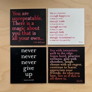 Inspirational Quote Square Magnet Set